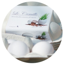 Le Camille uova fonte di omega 3, uova bianche da allevamento all'aperto